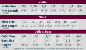string instrument sizing chart